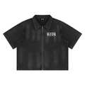 BZDR Vintage Washed Full-Zip Denim Shirt