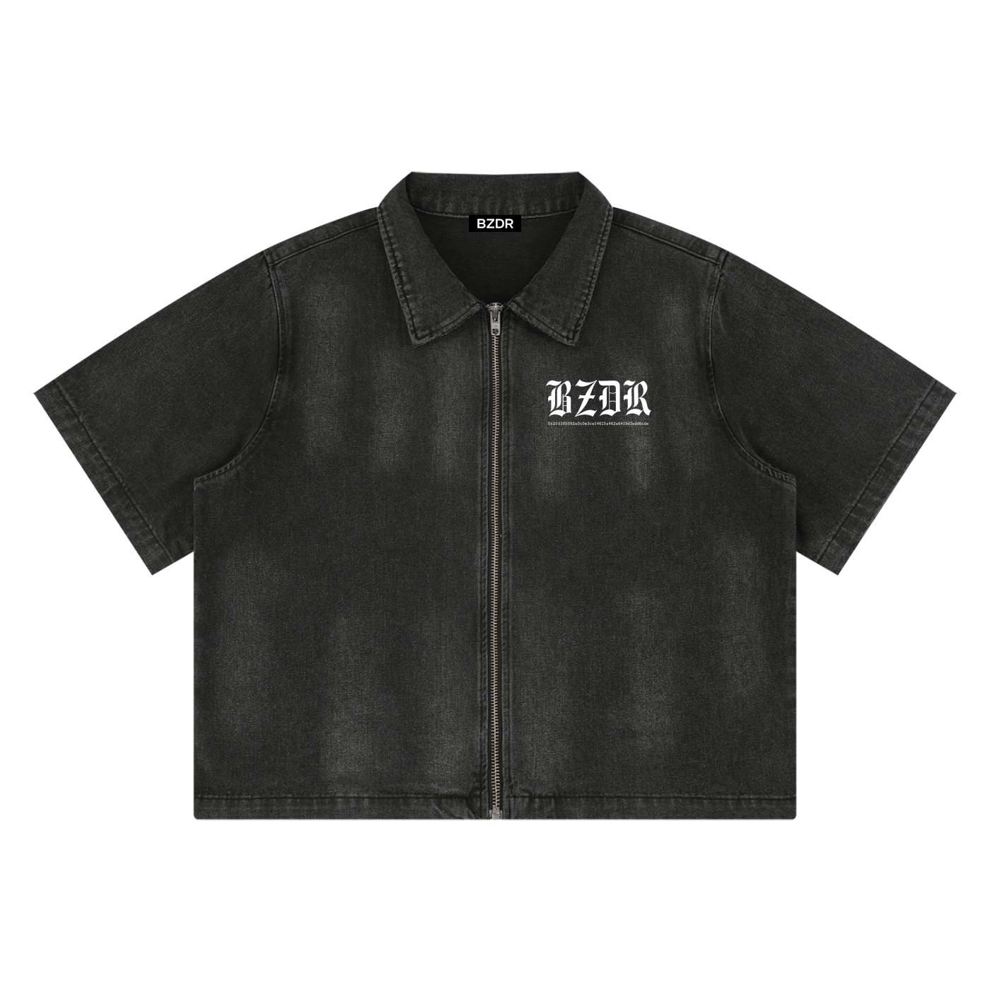 BZDR Vintage Washed Full-Zip Denim Shirt