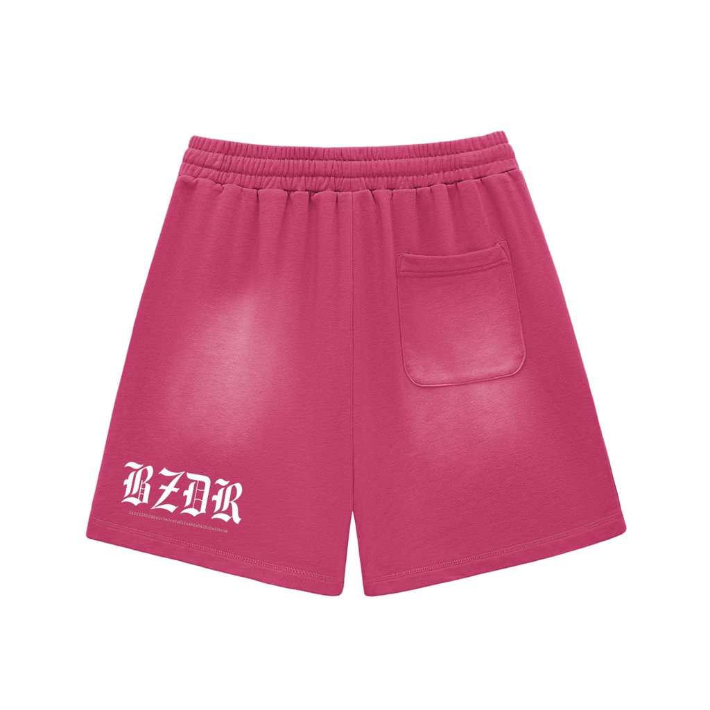 Sun Fade Raw Edge Cotton Shorts