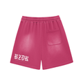 Sun Fade Raw Edge Cotton Shorts