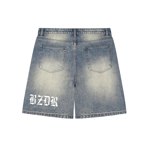 Faded Distressed Baggy Denim Shorts